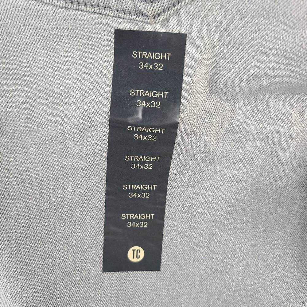 True Classic Men's Grey Denim Jeans Straight Fit 34x32 Comfortable Cotton Blend - Picture 6 of 6